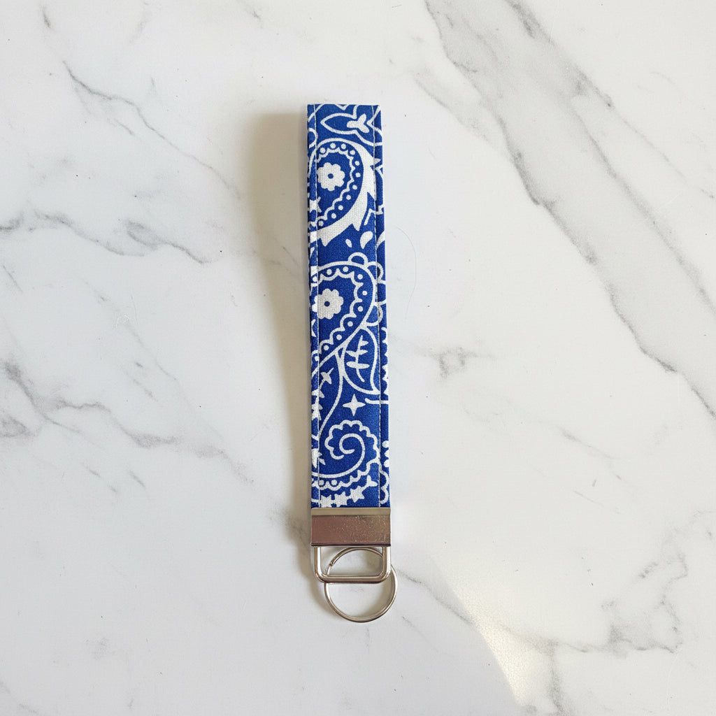 Blue Bandana Print - Keychain