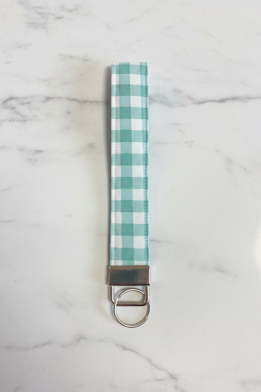 Teal Checkered- Keychain