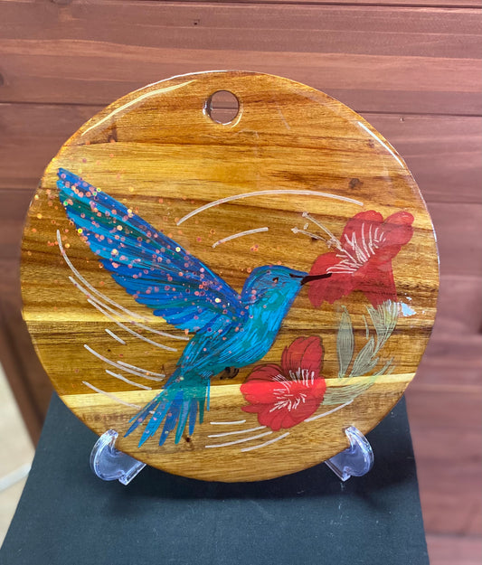 Handmade epoxy wood round