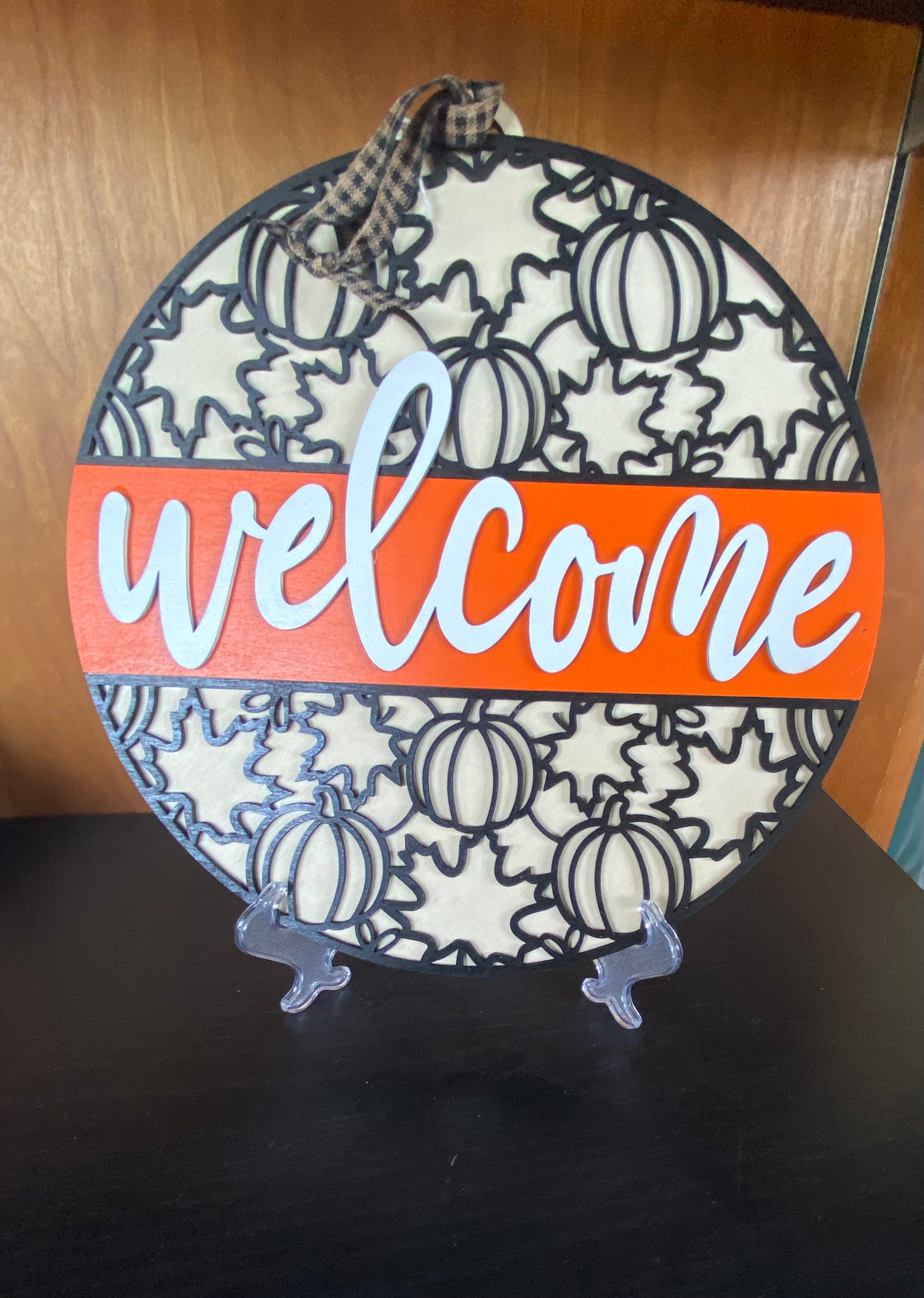 Pumpkin welcome sign
