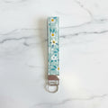 Teal floral - Keychain