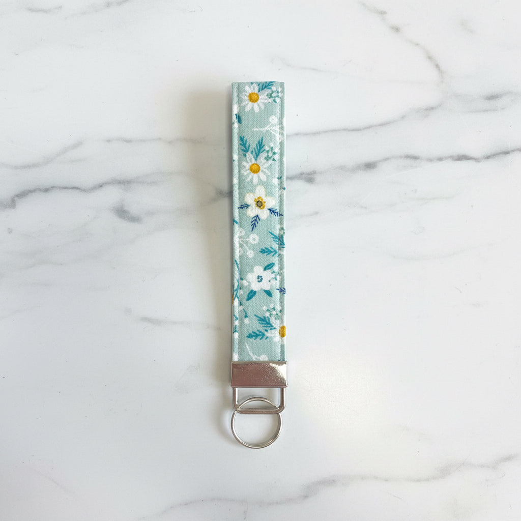 Teal floral - Keychain